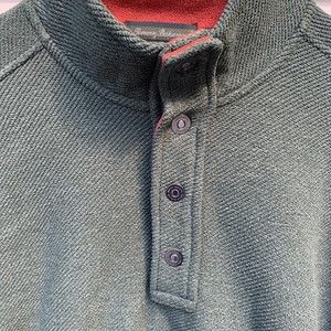 Tommy Bahama Pullover 1/4 Snap Button Sweater - Men's L Dark Green